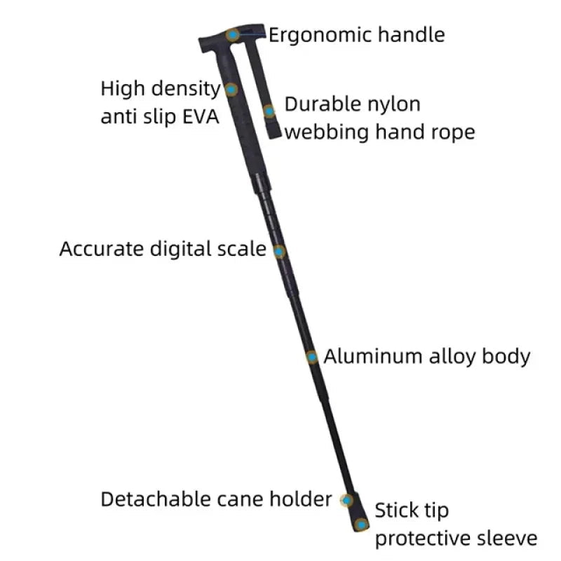 Telescopic Hiking Trekking Pole with Self-Defense Baton