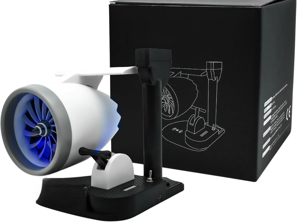 Jet Engine Fan Model Desk Gadget with Wireless Charger