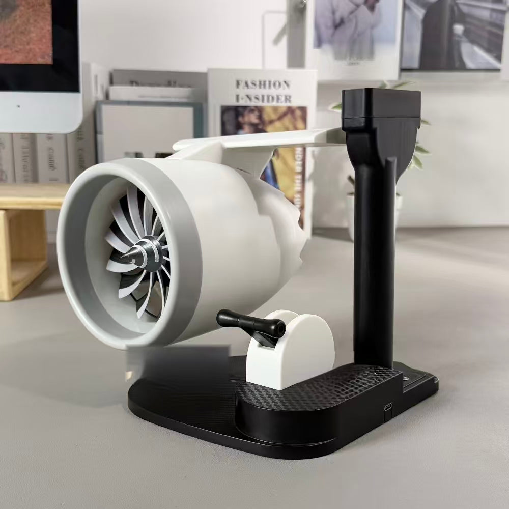 Jet Engine Fan Model Desk Gadget with Wireless Charger