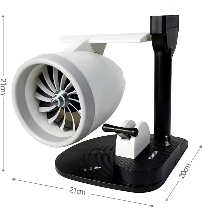 Jet Engine Fan Model Desk Gadget with Wireless Charger