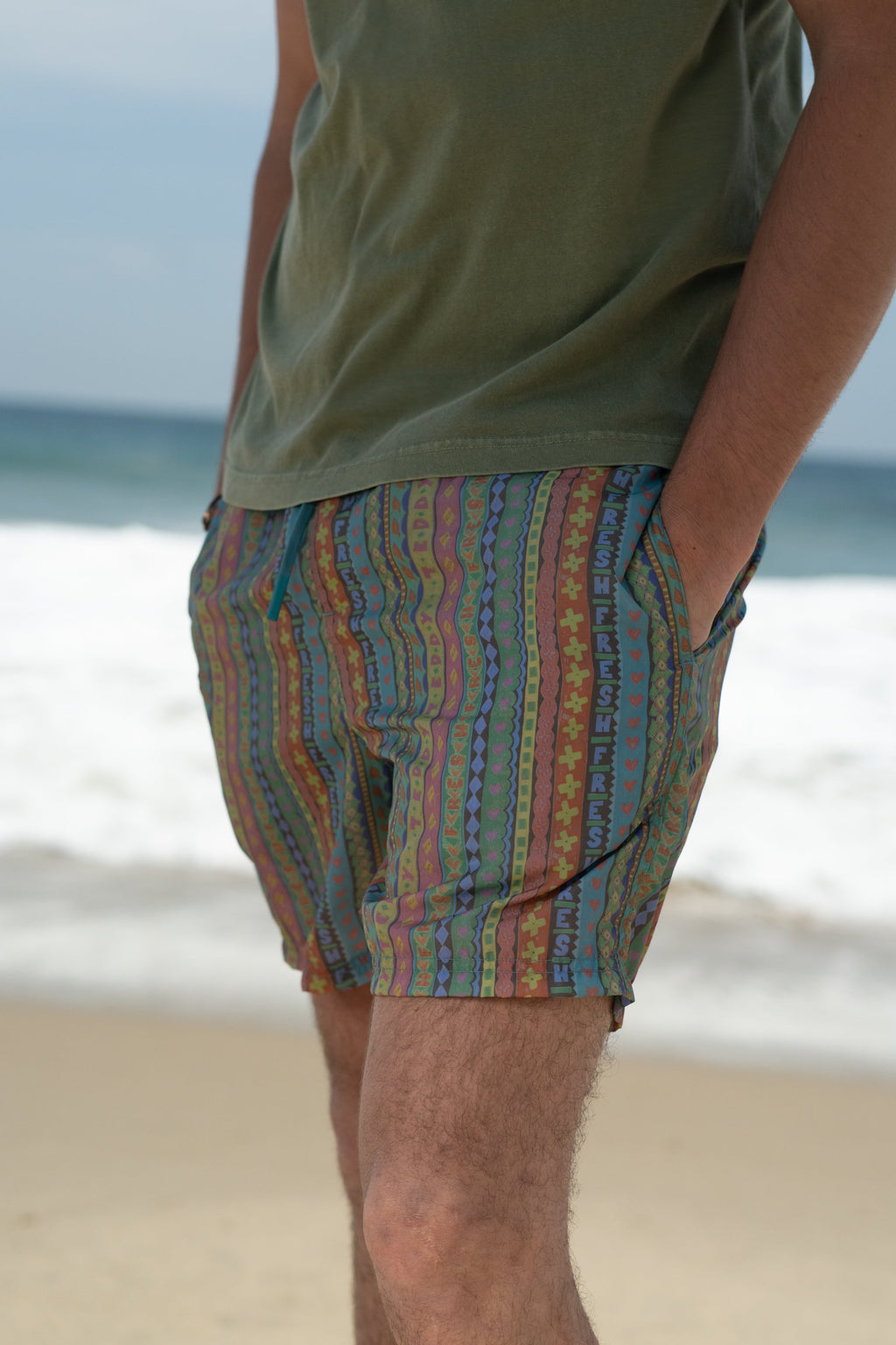 80's Stripe Swim Short