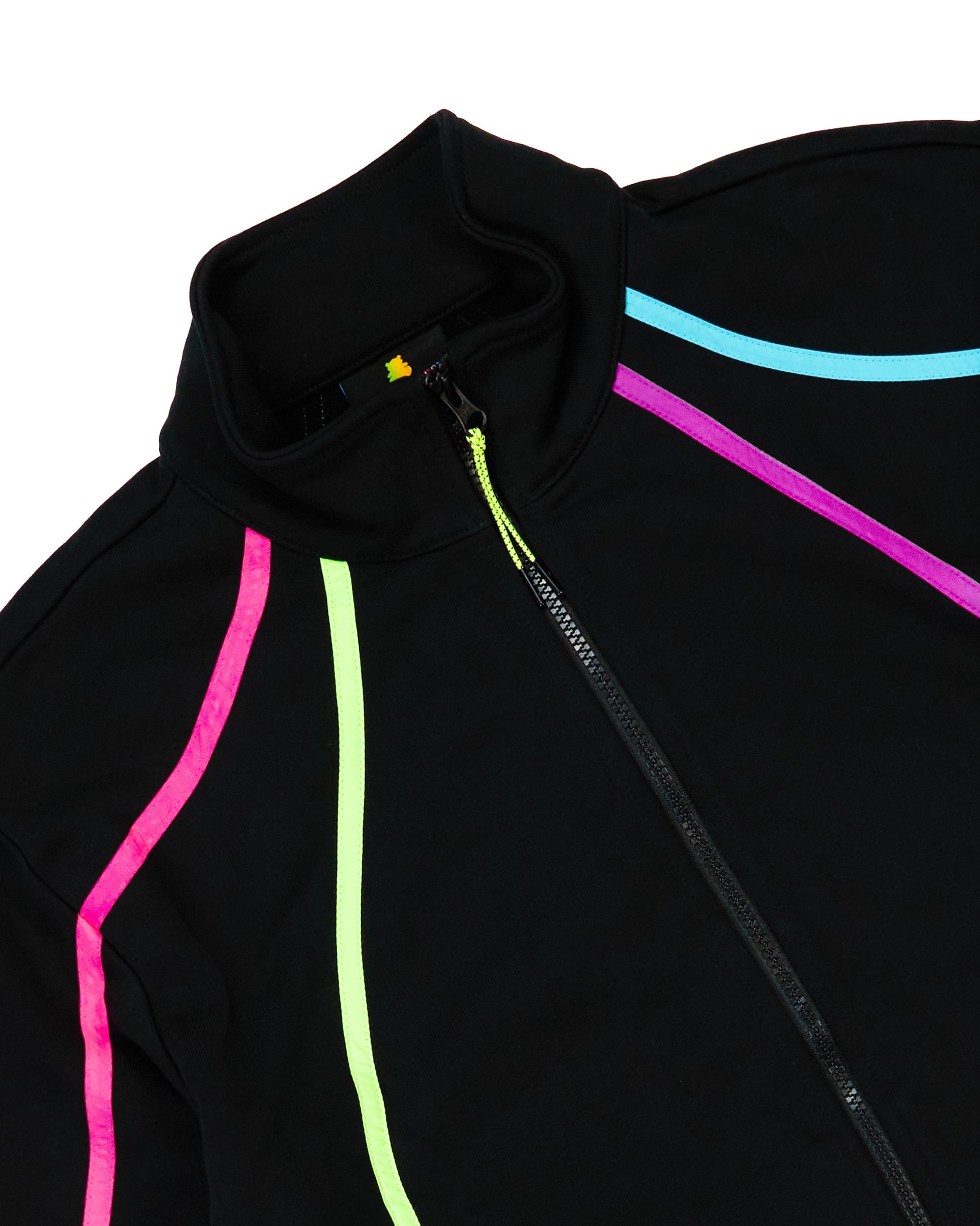 Retro Neon Piping Zip Sweatshirt