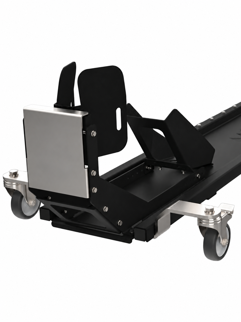 Adjustable front wheel cradle and ratchet mechanism